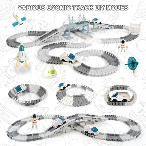 Set 3 4 5 6 7 290+ Race Track for Kids - Best Birthday Gift for Boys Years Old, PCS DIY Flexible Tracks Toys with Cars