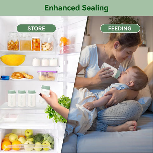10oz Momcozy 22oz 4PCS Breastmilk Storage Bottle, Compatible with Milk Cooler & Spectra Pumps, Wide-Neck Collection