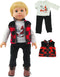 American Fashion World Boy’s Outdoorsy 3 Piece Vest and Pants Set - for 18-Inch Dolls, Premium Quality