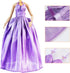 2 Sets Set 11.5 Inch E-TING Doll's Dream Outfits: Shiny Glitzy Gala Purple Dress and Bell-Bottom Jeans for Girl Doll