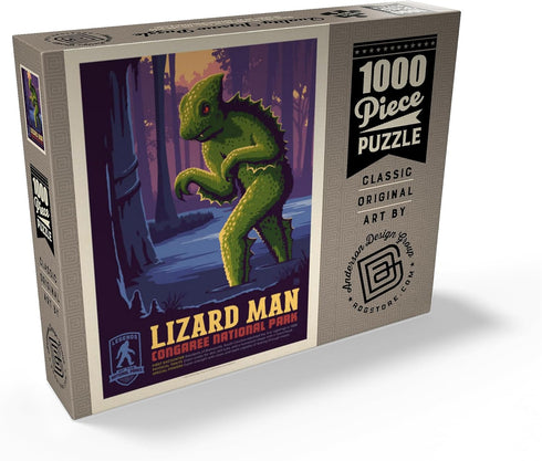 MyPuzzle Legends of The National Parks: Congaree's Lizard Man Vintage Poster - Premium 1000 Piece Jigsaw Puzzle