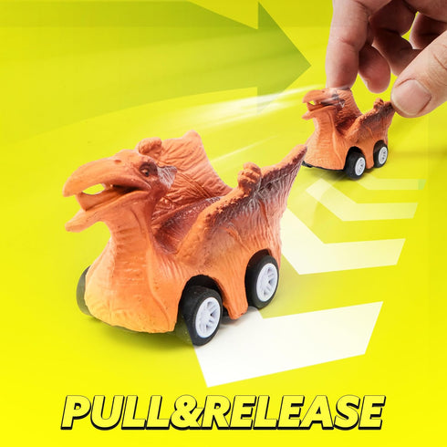 JOYIN 13 in 1 Dinosaur Toys for Kids 3-5, Dinosaur Truck with 12 Pull Back Cars, Birthday Gifts for Boys