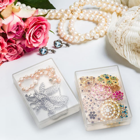 Tebery 24 Pack Blank Playing Card Case Clear Card Deck Box Snaps Closed for Game Card Storage Organizer