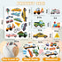 Chinyuti 312Pcs Transportation Stickers, Cute Truck Stickers Construction Sticker Self-Adhesive Transportation Vehicle