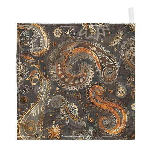 YETTASBIN 4 5 Pack Paisley Muslin Baby Hand Washcloths, Soft Cotton Bath Face Towel, Layers Extra Absorbent Feeding