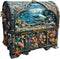 Wooden Puzzles for Adults, Treasure Chest Ocean Jigsaw Puzzle, Unique Shape Wood
