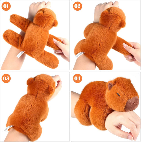 Animal Slap Bracelets - Capybara Plush Toy Slap Bracelet Huggers Interactive Toy for Birthday Party
