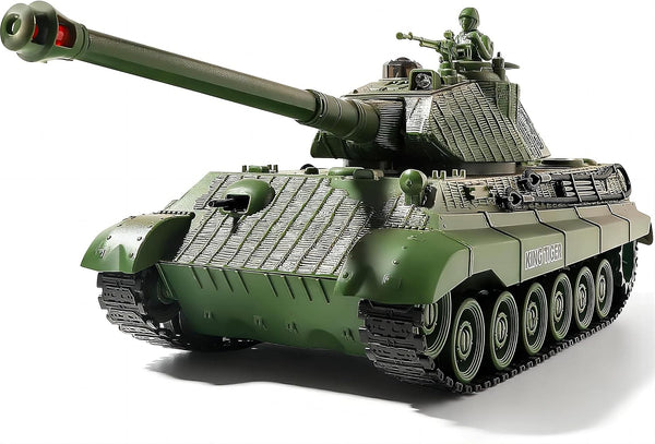 Bvrorere RC Tank, Remote Control WW2 German King Tiger Army Tank Toys, 1:28