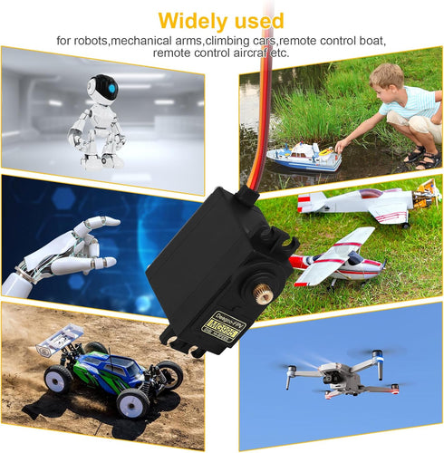 Deegoo-FPV 6pcs MG995 55G Micro Servo Motor Metal Geared Motor Kit for RC Car Robot Helicopter, Mini Servos for Arduino