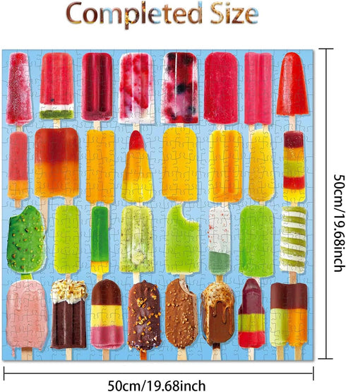 500 Pieces Jigsaw Puzzles - Happy Gift Colorful Popsicles for Adults, Teens, and Kids (Popsicles)