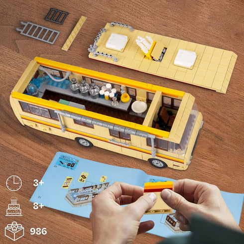 Camper for Break Bad RV Building Set, Creative Camper Van Building Blocks, DIY Technic Toy for Ages 8-14 (986 Pieces)