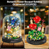 2 Pack Sets Set, VZZNN Flower Bouquet Building with LED Lighting,Animals Flowers Botanical Collection Mini Building