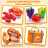 Set Juboury Pretend Play Food for Toddlers, Cutting Toy Food with Storage Bag, Stainless Steel Tray and Plates, Food