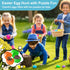 32 Pack Brain Teaser Puzzles & Colorful Easter Eggs - Challenging Metal Wire Puzzles for Kids & Adults - DIY Easter
