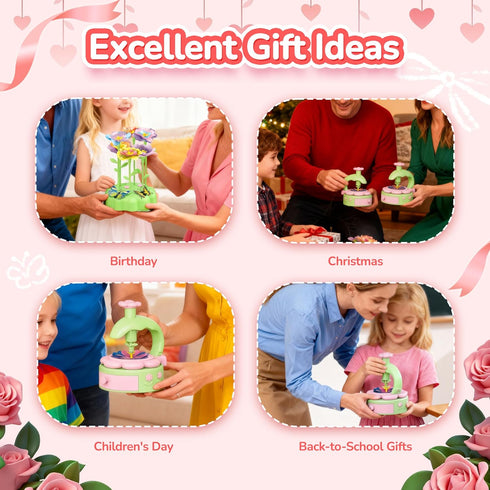 Set, 3 4 5 6 7 8 9 10 11 12 POP JOY DIY Flower Bouquet Craft Kit for Kids Colorful Build & Arrange Floral Educational