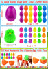 FLYSNK 18 Pack Easter Eggs Filled with LED Chick Puffer Balls, Easter Basket Stuffers with Light Up Fidget Stress Toys