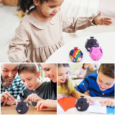 Cube,12 UOOEFUN Mini Fidget Toys Sided Cube Toys Relief Stress,Anxiety, Depression,Autism for Kids Adults Improve Focus
