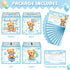 51 Spakon Pieces Bear Diaper Raffle Tickets with Box Blue for Baby Shower Supplies Game Decoration Gender Reveal Party
