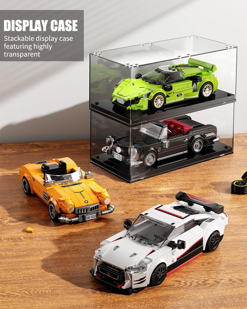TYCOLE Set 6+ (317PCS) Super Sports Car Building Block with Display Case, Speed Race Cars Building Toys, Collectible