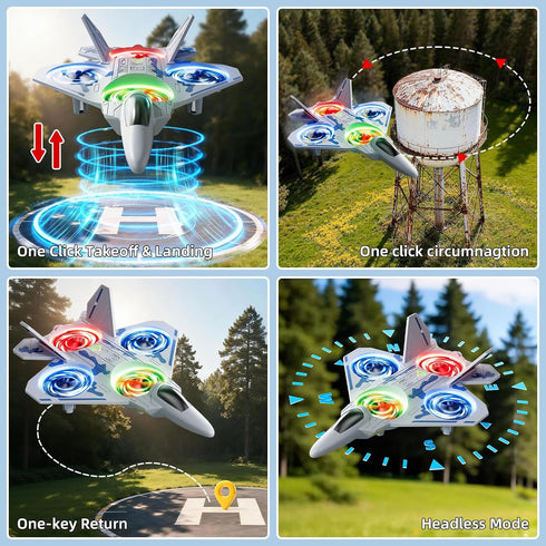 Xelabrion 4-6-8-10-12, 360 Remote Control Airplane Drone for Kids Ages RC Plane Jet Drone with One Key Take