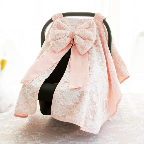 Carseat Canopy Cover with Bow - Versatile Nursing and Stroller Cover