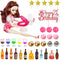 Mini Wine Bottles Cake Toppers with 12 Mini Wine Bottles, 5 Mini Wine Glasses, 21st Birthday Cake Topper