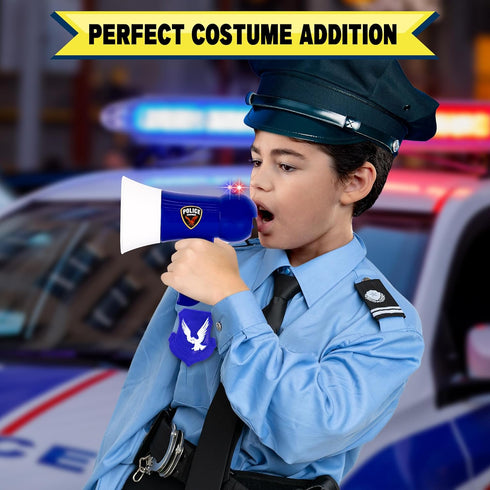 ArtCreativity Police Megaphone Toy for Kids, Siren Mode with Flashing Lights, Pretend Play Toys for Boys 8-12