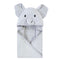 Touched by Nature Unisex Baby Organic Cotton Animal Face Hooded Towels, Gray