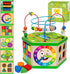 1 12-18 7-in-1 1-2, 1st Wooden Activity Cube for Year old, Month Boys & Girls, STEM Montessori Early Developmental