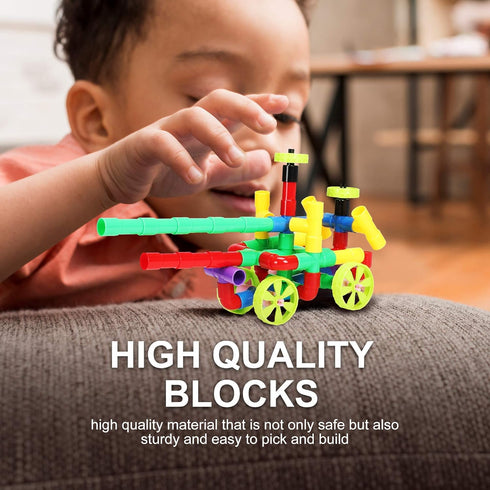 STEM Building Blocks Toy for Kids, Educational Toddler Preschool Brain Toy Kit for Ages 3-8, Creativity Materials