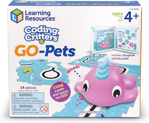 14 4+ Learning Resources Coding Critters Go Pets Dipper the Narwhal - Pieces, Ages Screen-Free Early Coding Toy