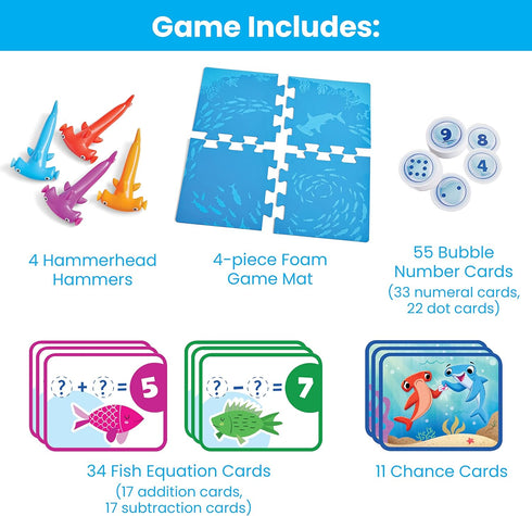 hand2mind Hammerhead Number Hunt! Math Game - Educational Board Games for Kids Ages 5-7, Family Game Night