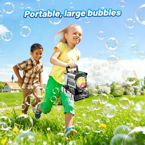 Control,1800mAh 100 11 SHCKE Bubble Machine Remote Rechargeable Battery Mins/USB-C Charging,Auto Rotation & RGB