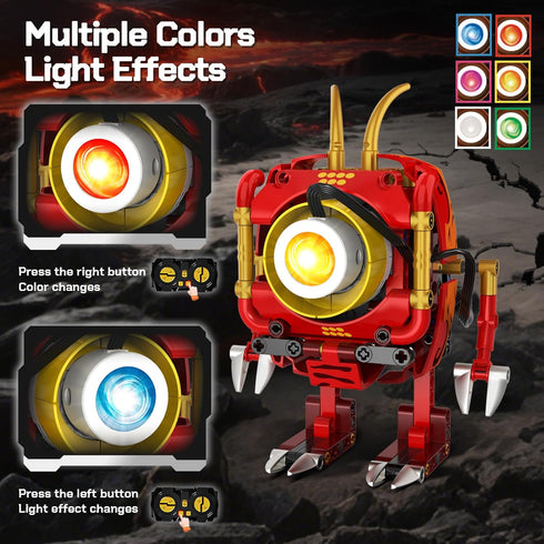 5-in-1 6 5 354PCS Set 8-12 HOGOKIDS Dragon Robot Building Toys with Lighting Colors & Light Effects - Remote & App