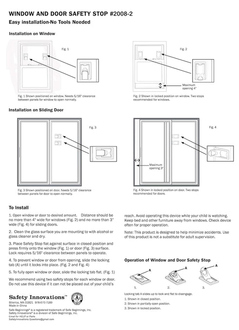 Safety Innovations Childproof Window and Door Babyproof Safety Lock, 8-Pack