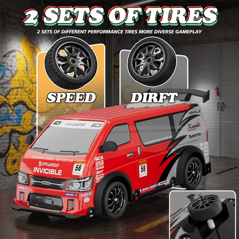 1:24 25KM/H(Peak) 4WD RC Drift Car Scale Remote Control Vehicle with Drift, JDM Drift rc Cars with LED Lights USB