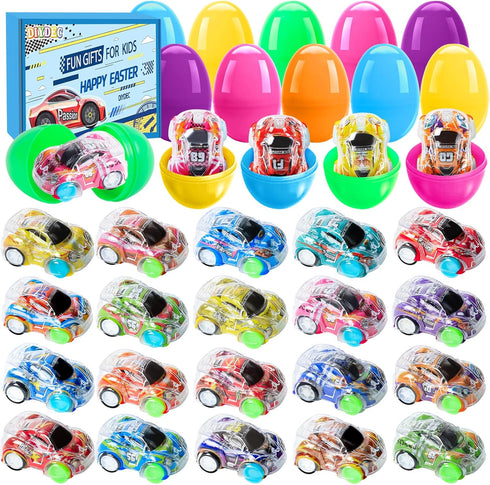 36pcs Easter Pull Back Cars with Easter Eggs, Mini Race Cars for Kids Easter Basket Stuffers and Party Favors