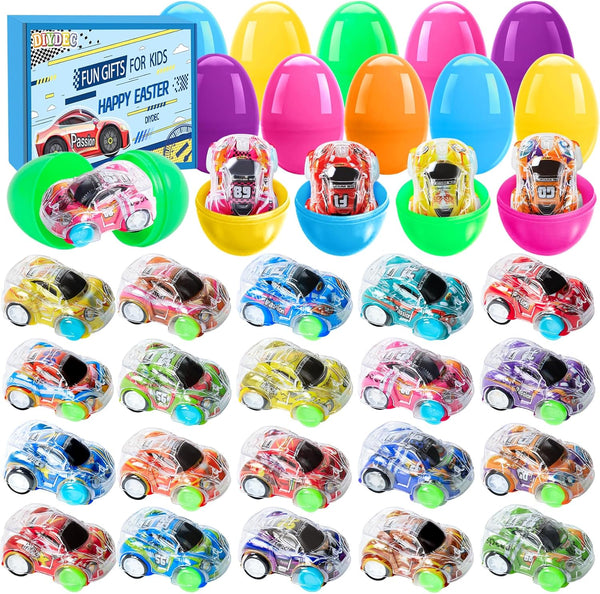 36pcs Easter Pull Back Cars with Easter Eggs, Mini Race Cars for Kids Easter Basket Stuffers and Party Favors