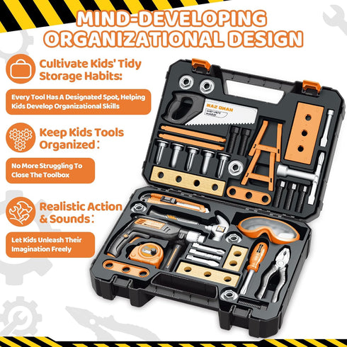 Set 41PCS Set 3,4,5,6,7,8, OCHIDO Kids Tool with Tool Box & Electronic Toy Drill, Toddler Tool Kids Construction Toys