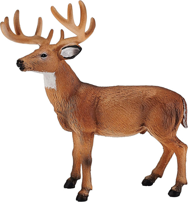 MOJO White Tail Buck Deer, Realistic International Wildlife Toy Replica, Hand Painted Figurine