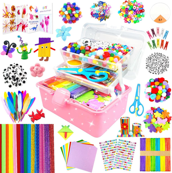 3000 Arts and Crafts Supplies for Kids Craft Kit Craft Box with