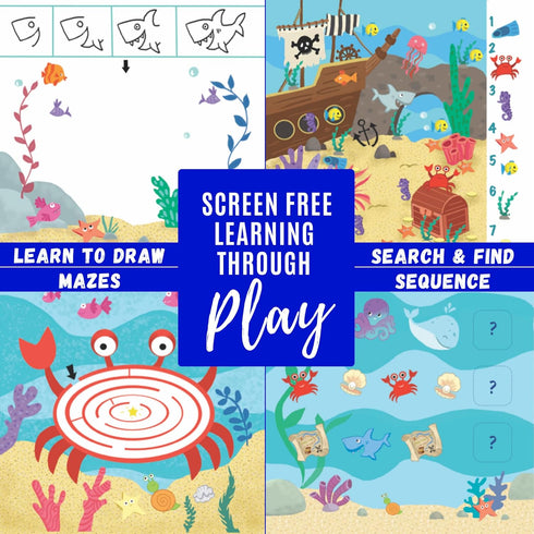 Kids Travel Educational Activity Book with Washable Markers, Car and Airplane Activities, Reusable Stickers, Ages 4-6