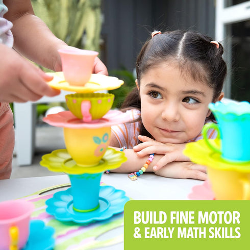 Educational Insights Teacup Pile-Up! Relay Game, Preschool Board Game for Kids Ages 4+