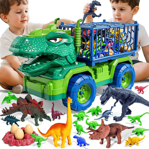 22 in 1 Toddler T-rex Dinosaur Truck Toy Set for Kids Boys