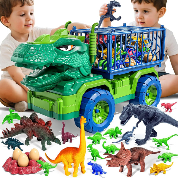 22 in 1 Toddler T-rex Dinosaur Truck Toy Set for Kids Boys