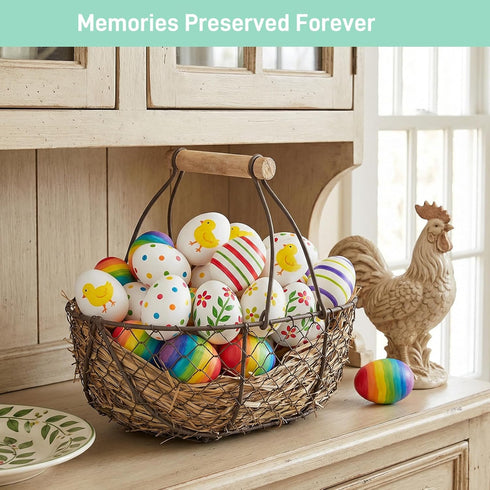 90PCS SallyFashion White Plastic Eggs, Paintable Easter Eggs for Painting, Easter Decorations, Basket Stuffers, Hen