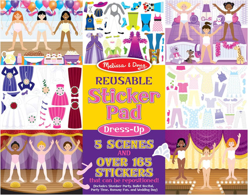 Melissa & Doug Reusable Sticker Pad: Dress-Up - 165+ Removable Stickers for Kids