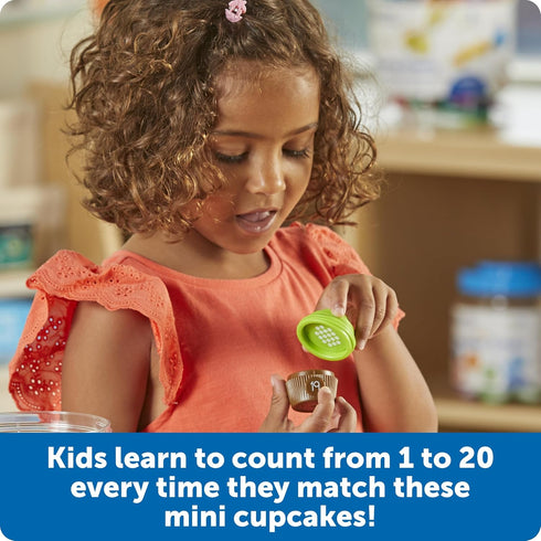 Counting Sets Learning Resources Mini Cupcakes - Birthday Cake, Sensory Toys, Montessori Preschool Activities, Kitchen
