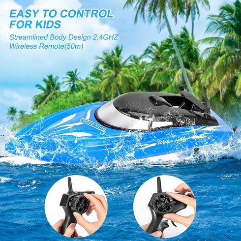 2PACK Adults,10km/H 2.4G 4 RC Boat,Remote Control Boats for Kids and High Speed Remote Control Boat,Fast RC Boats