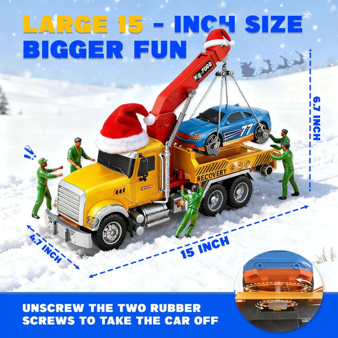 3 4 5 6 1:12 SMILESSKIDDO Toddler Boy Toys for Year Old - Large Friction Powered Tow Truck with Light & Sound, Sports